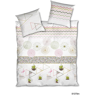 Parure housse de couette imprimé 100% coton - cactus