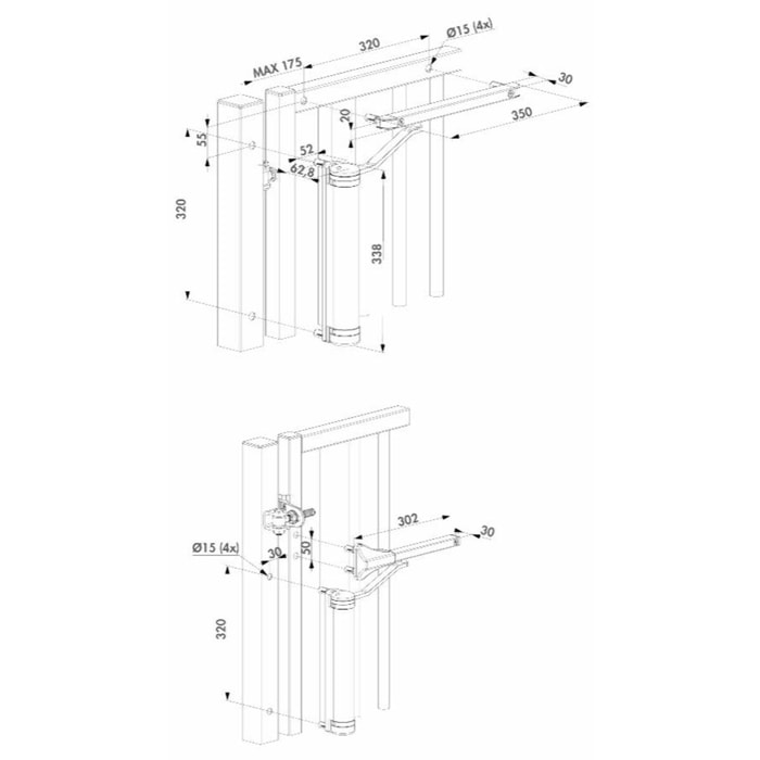 Ferme-portail hydraulique LOCINOX compact - Pour tous types de charnières - LION