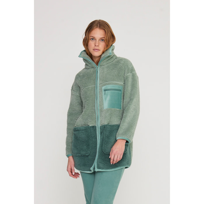 Vestaglia donna jaky in eco pelliccia con zip Noidinotte