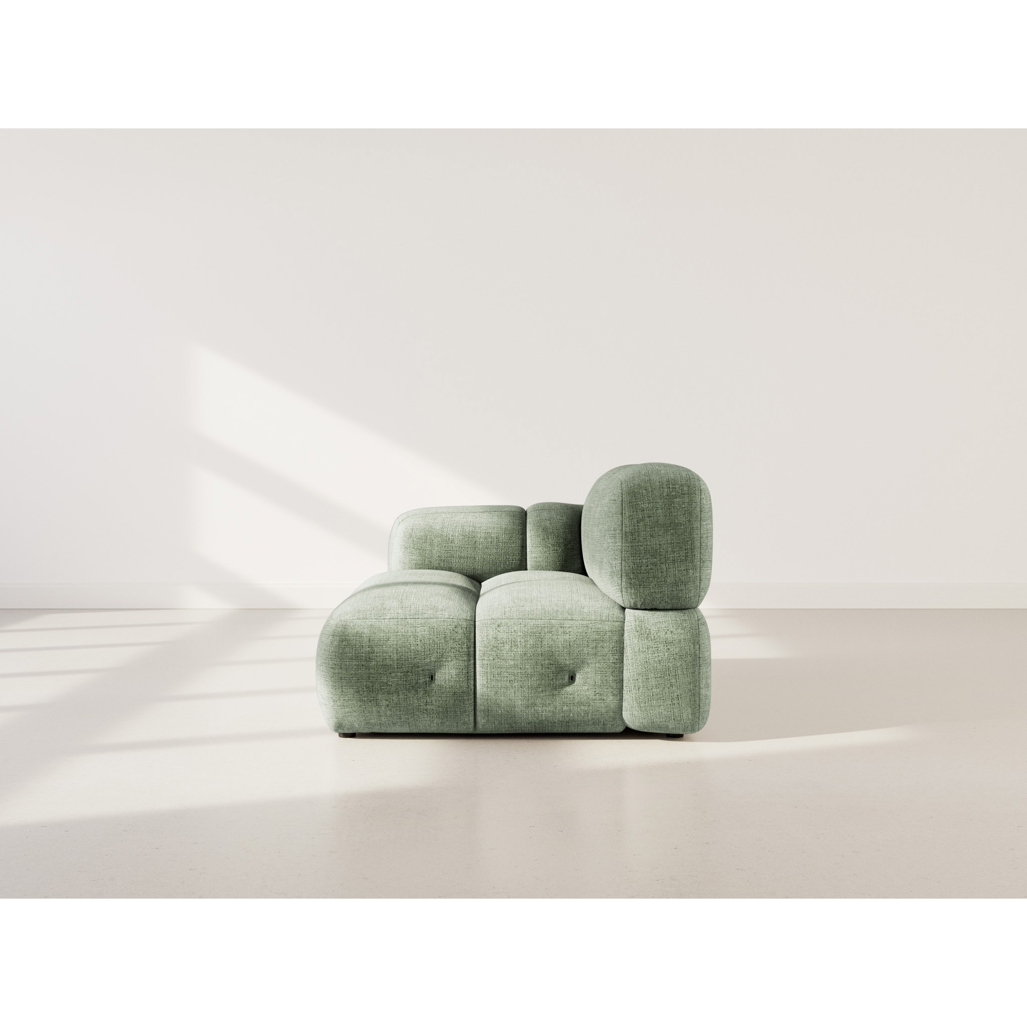 Grace - module d'assise gauche en velours texturé - Vert sauge