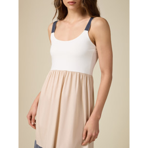 Oltre - Vestido largo colour block - Beige