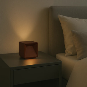 Lampe de table cubique sans fil CUBOX Rouille 10cm