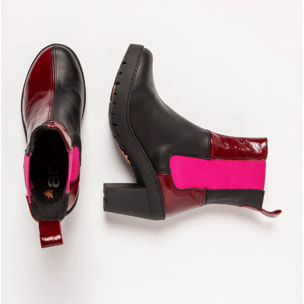 Botines con tacón 1762 NAPPA-FLASH BURDEOS-BLACK/ TRAVEL color Burdeos-black