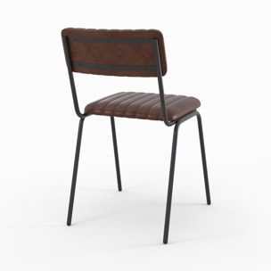 Lot de 2 chaises en cuir de buffle marron - Arsène