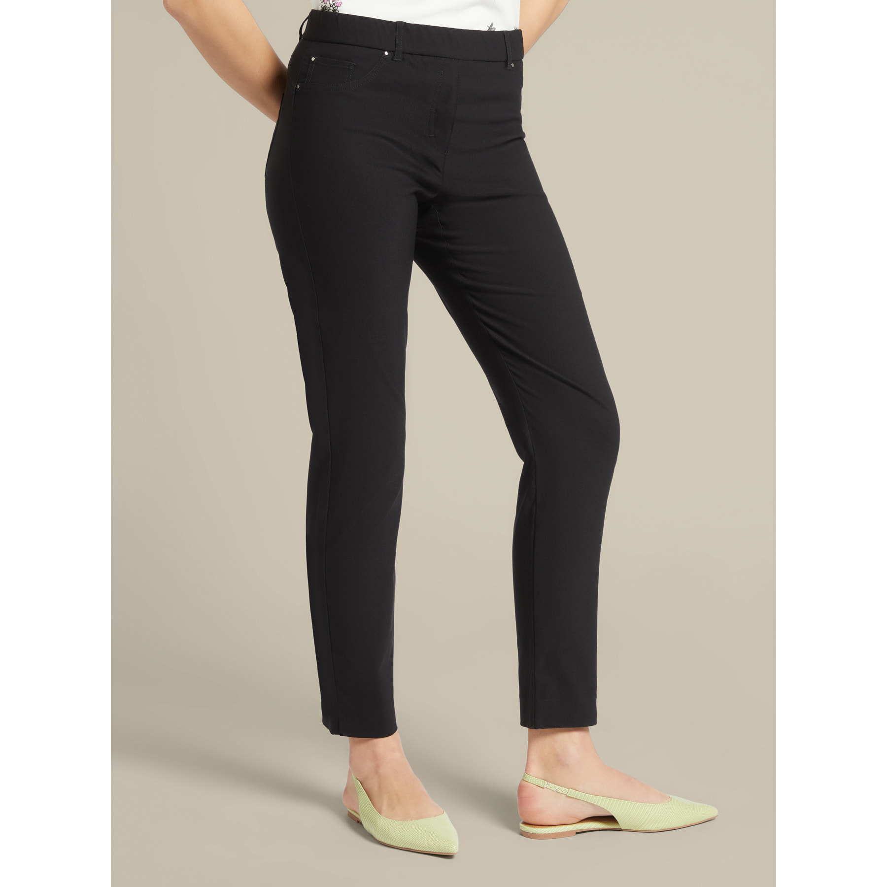 Elena Mirò - Pantalones skinny stretch de viscosa ECOVERO™ - Negro