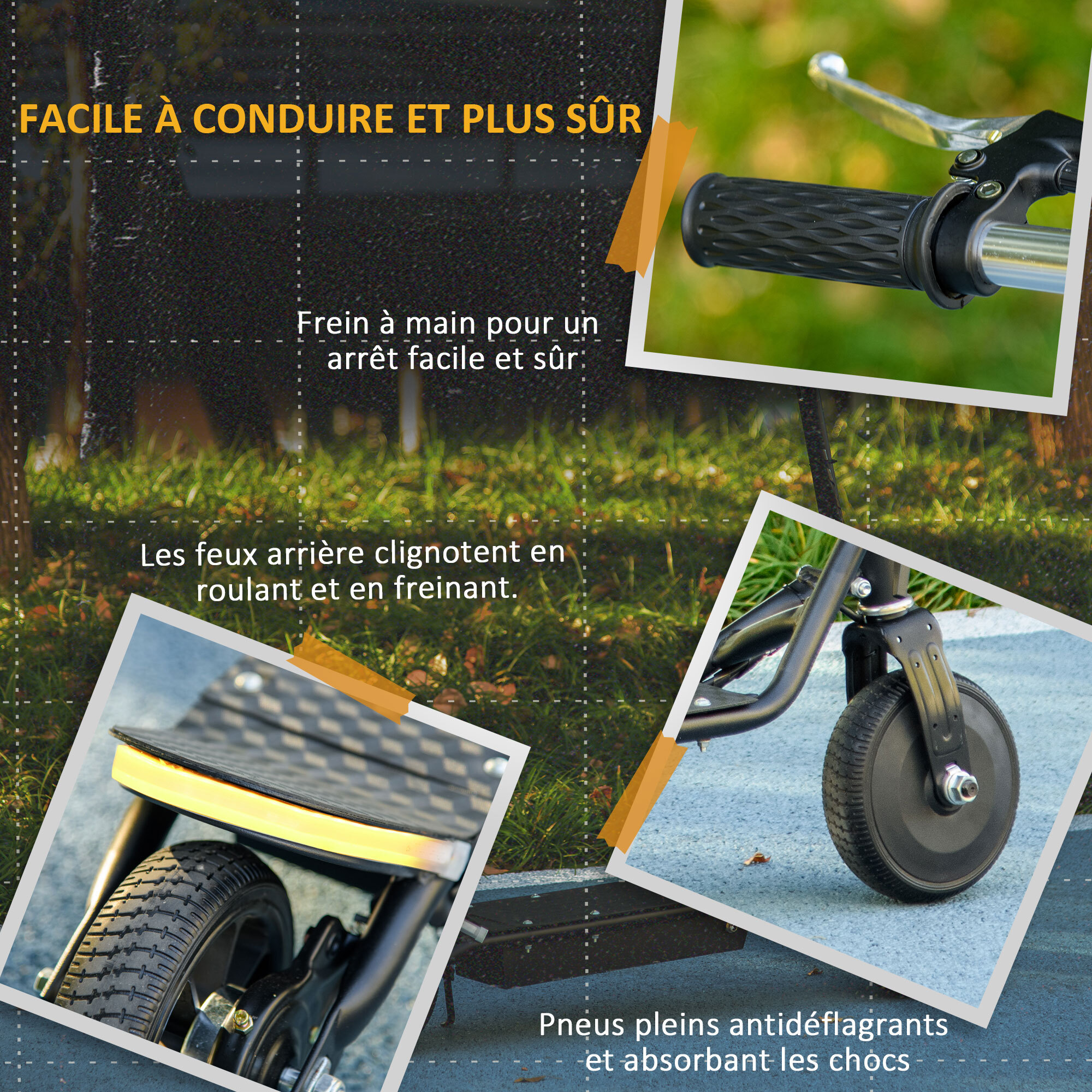 Trottinette électrique 150 W pliable réglable enfant 4-14 ans 14 Km/h max. autonomie 8 Km max. noir