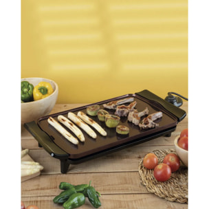 Plancha de cocina eléctrica JATA JEGR0550 de 46 x 28 cm. Resistencia patentada. Antiadherente. 2700 W