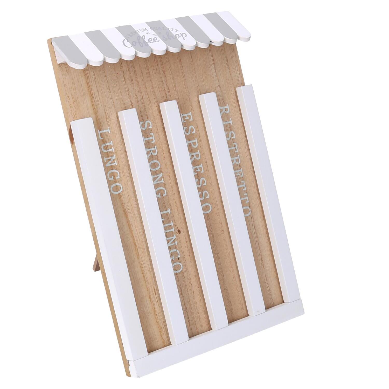 Portacialde in legno 4 vani bistrot naturale rettangolare cm19x30x4