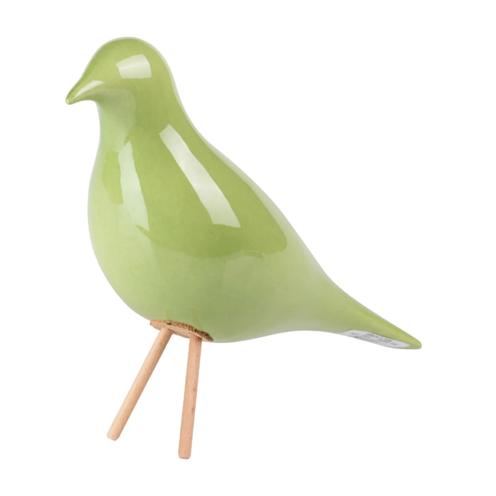 Pajaro Ceramica Verde 25x10x21 Cm