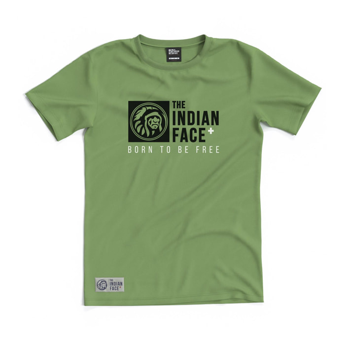 Camisetas The Indian Face Born to be Free Verde para hombre y para mujer