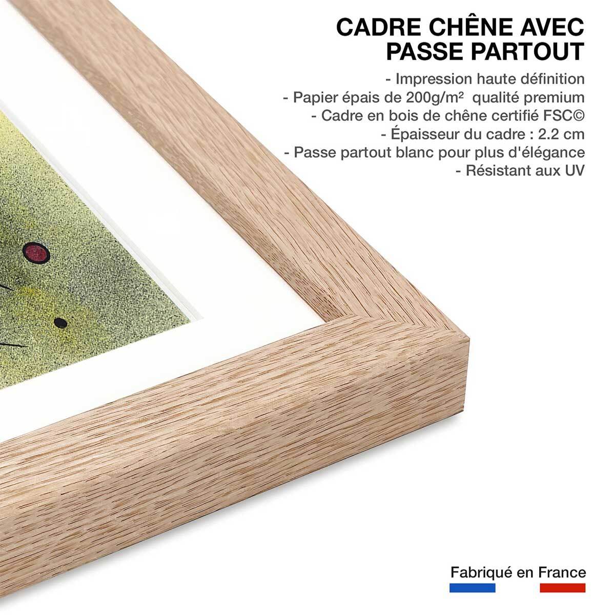 Affiche Clear Connection par Wassily Kandinsky Affiche + cadre en bois - Chêne