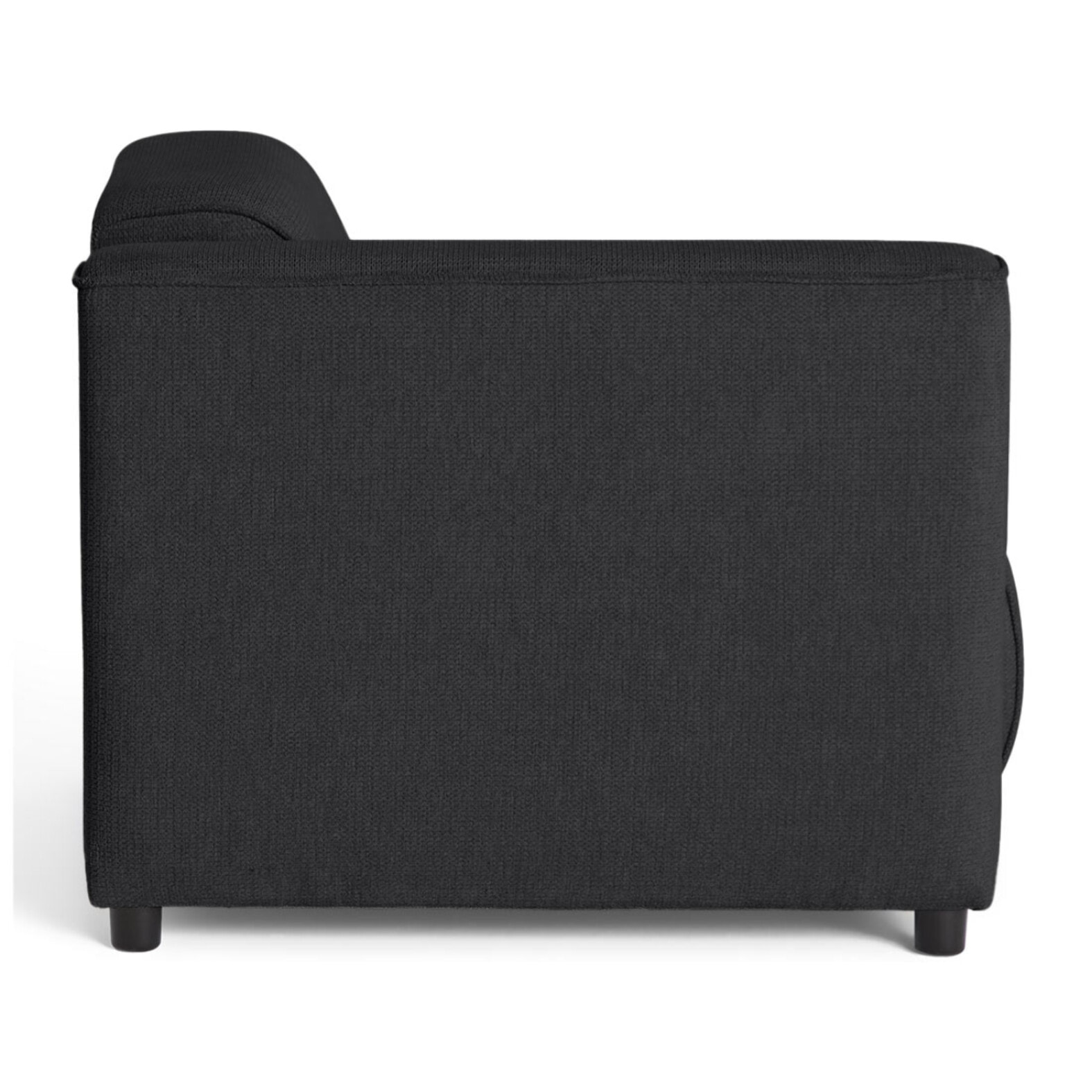 Suaro - Module d'assise d'angle gauche en tissu texturé - Noir