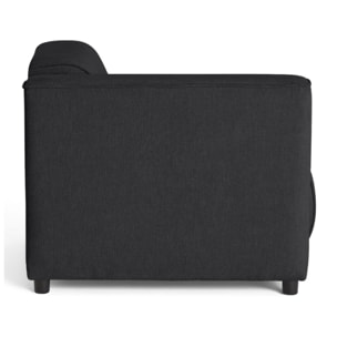 Suaro - Module d'assise d'angle gauche en tissu texturé - Noir
