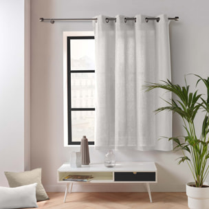 Rideau en poly-coton recyclé - Blanc