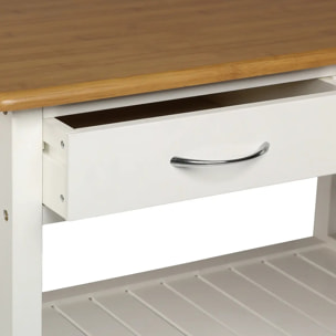 Dessertes 2 niveaux Blanc Bambou