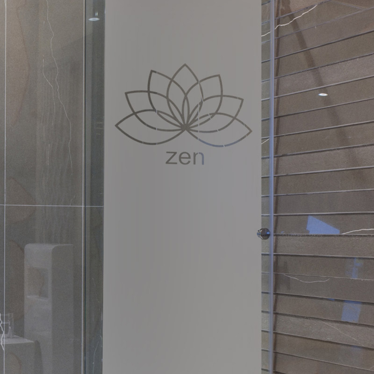 Film Fenêtre Anti Regard Occultant - ZEN FLEUR DE LOTUS - Stickers Autocollant Brise-Vue pour Vitre & Porte de Douche