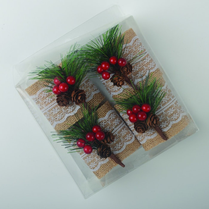 LOT DE 4 RONDS DE SERVIETTES HOUX