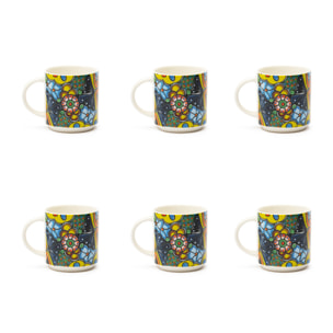 Set de 6 tasses à café Excelsa Acapulco, en porcelaine multicolore, 10 cl