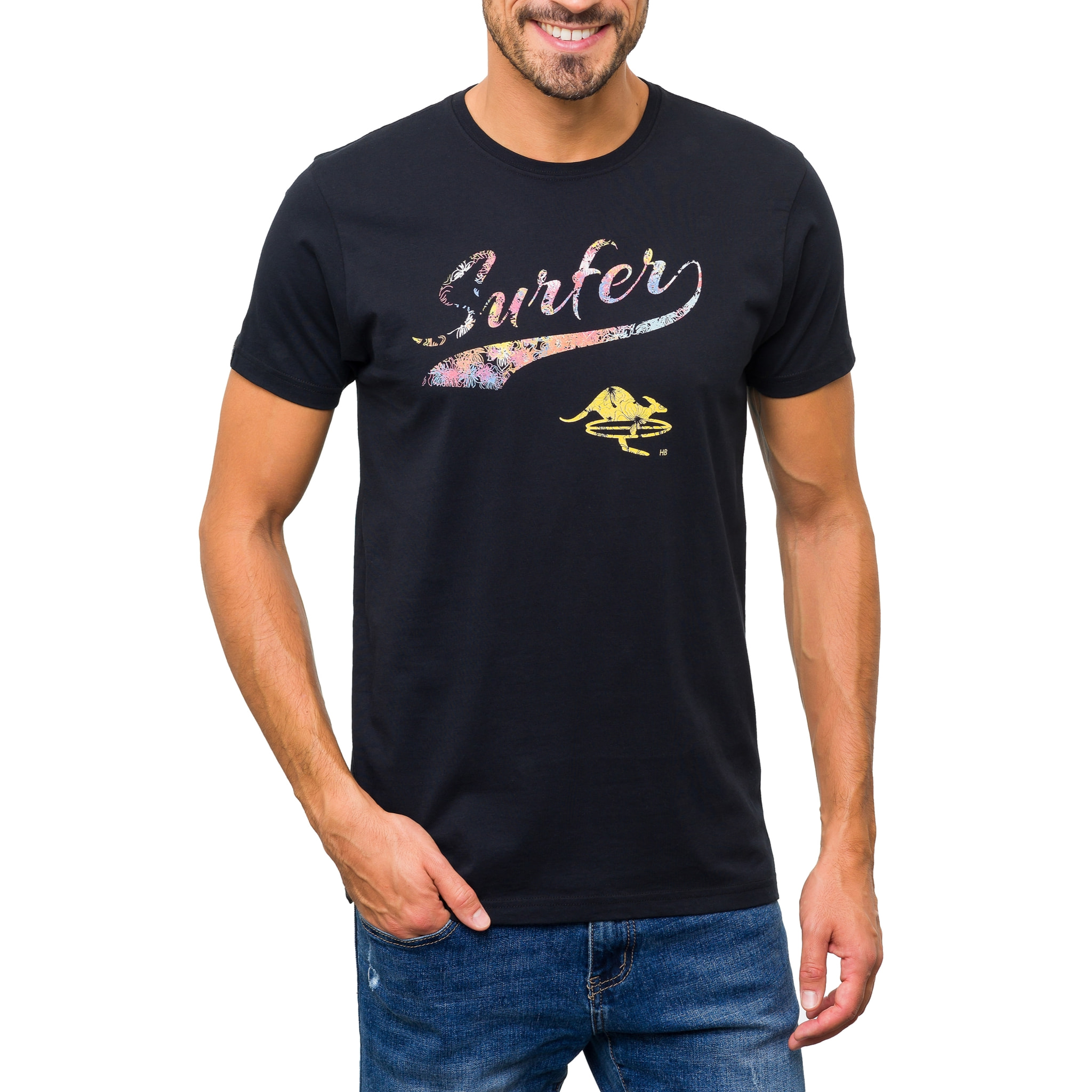 Camiseta de algodón 150 gr Hot Buttered Surfer Negro