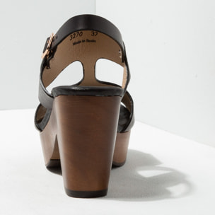 Sandalias con tacón S3270 RESTORED SKIN EBONY/ ST.LAURENT SANDAL color Ebony