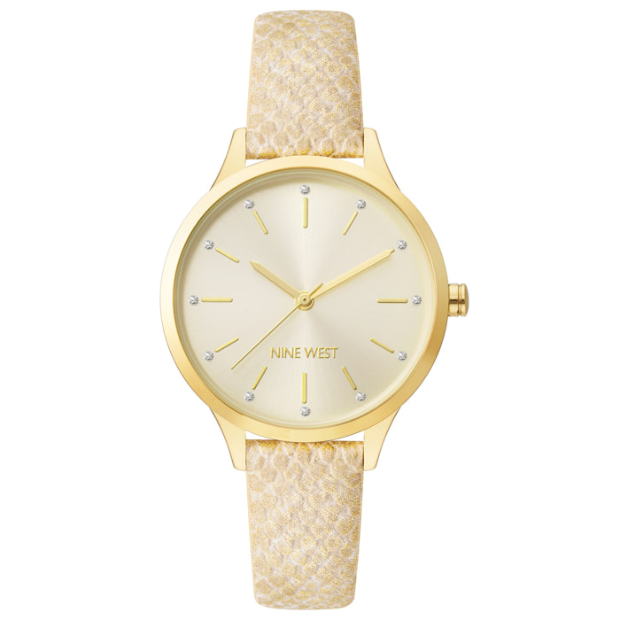 Reloj Nine West NW-2558CHGD Mujer Analogico Cuarzo con Correa de Cuero
