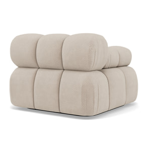 Ruby - module d'assise gauche en velours texturé - Beige