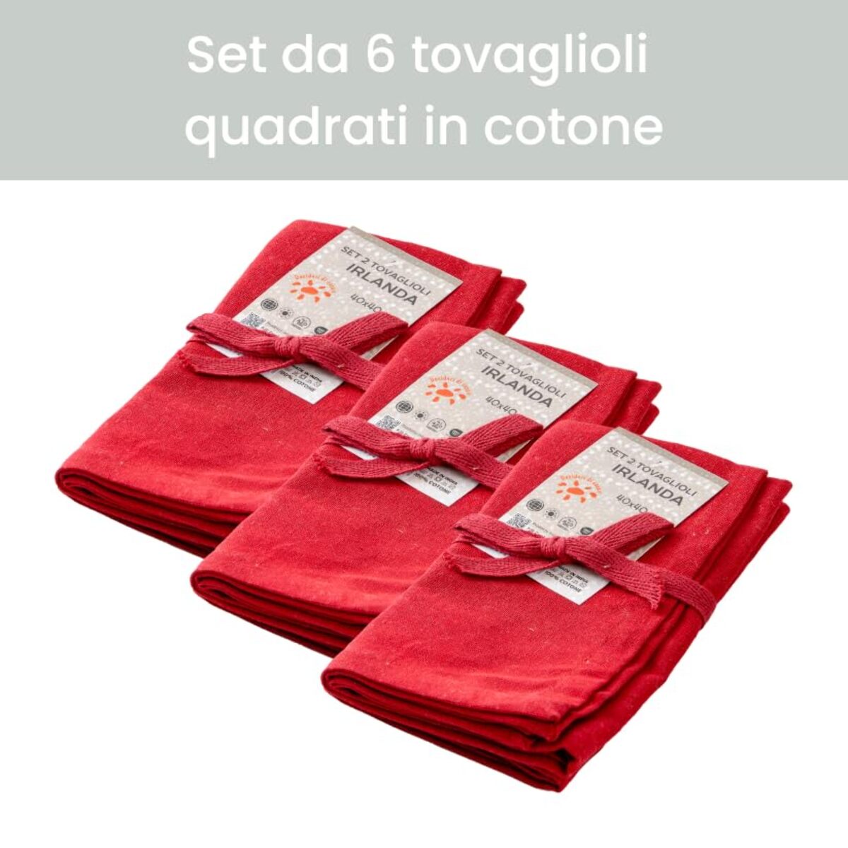 Set tovaglioli in cotone morbido e resistente, 6 pezzi eleganti e pratici, ideali per tavola quotidiana e occasioni speciali, rifinitura curata e design versatile, lavabili e durevoli, adatti a ogni stile di apparecchiatura, dimensioni 40x40 cm