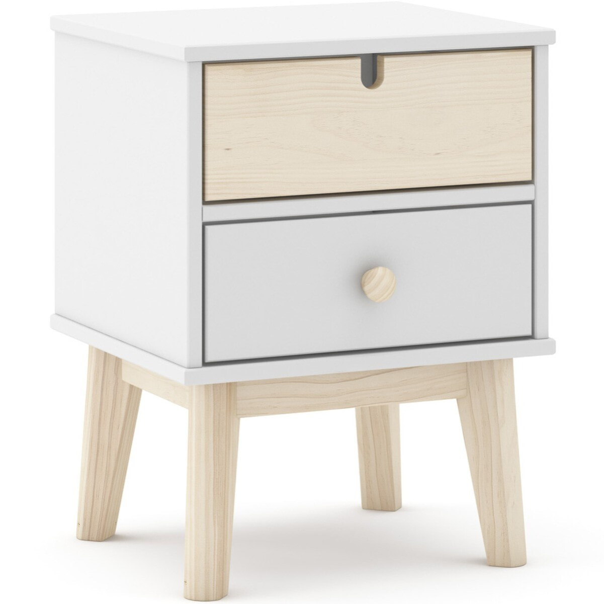 Table de chevet enfant 2 tiroirs en bois - LUCY