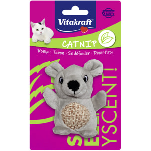 2 Peluches pour Chat avec herbe à chat et cordage - Souris ou Castor (aléatoire) - Vitakraft