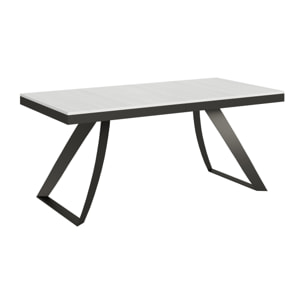 Table extensible 90x180/440 cm Proxy Evolution Frêne Blanc cadre Anthracite