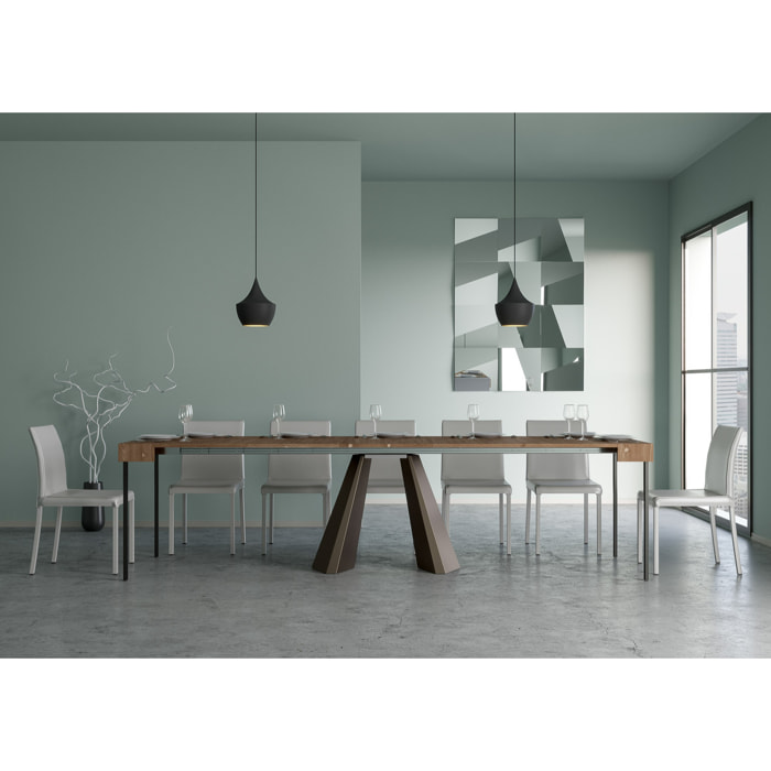 Consolle allungabile 90x40/290 cm Diamante Abete Tinto telaio Orso.