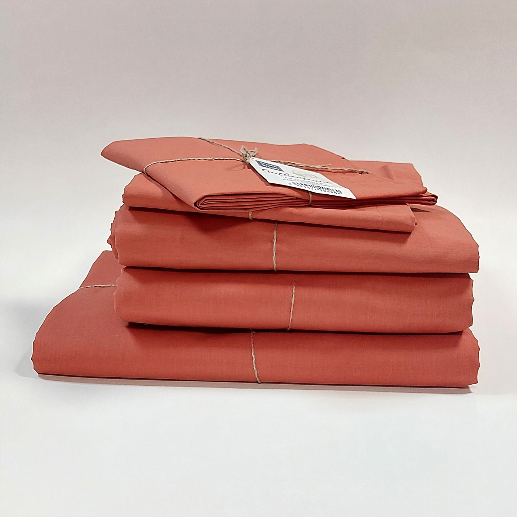 Drap plat en 100% coton biologique - Terracotta