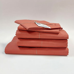 Drap plat en 100% coton biologique - Terracotta