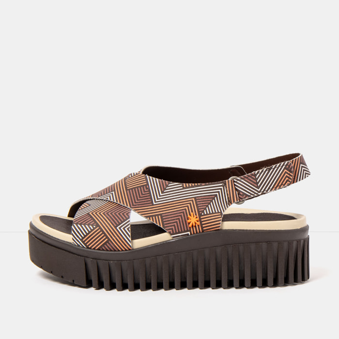 Sandalia de cuña 1574 FANTASY LINES BROWN/BRIGHTON color Lines brown