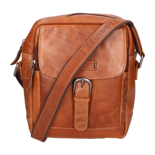 Borsa a tracolla unisex vera pelle - Modello False - 100% pelle di vacchetta - 22.0 x 24.0 x 7.5 cm