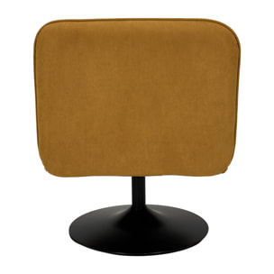 Fauteuil - HOME DECO FACTORY - Jules - Pivotant - Velours Côtelé - Jaune