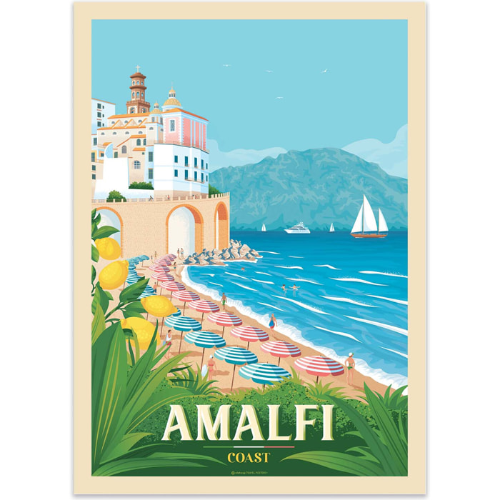 Affiche - Amalfi Coast - Olahoop Travel Posters