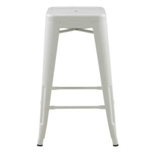 Tabouret de bar mi-hauteur Indus blanc mat 66cm (lot de 2)