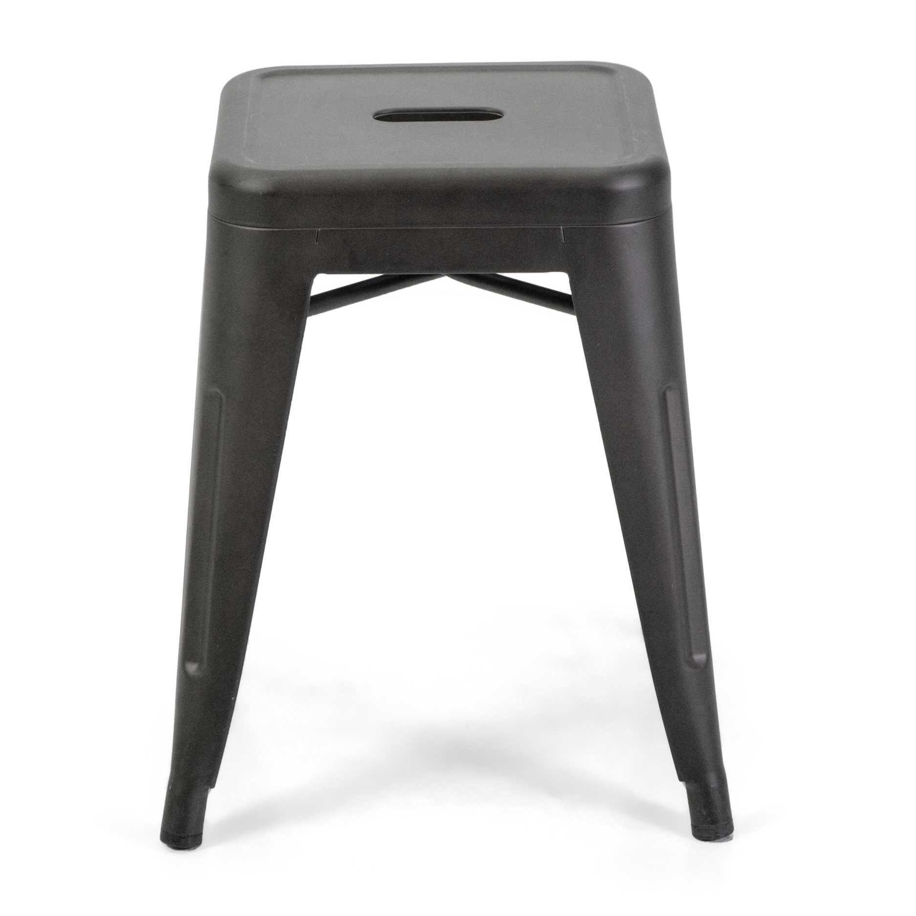 Sgabello New Bristol Vacchetti in ferro nero cm38x38h45