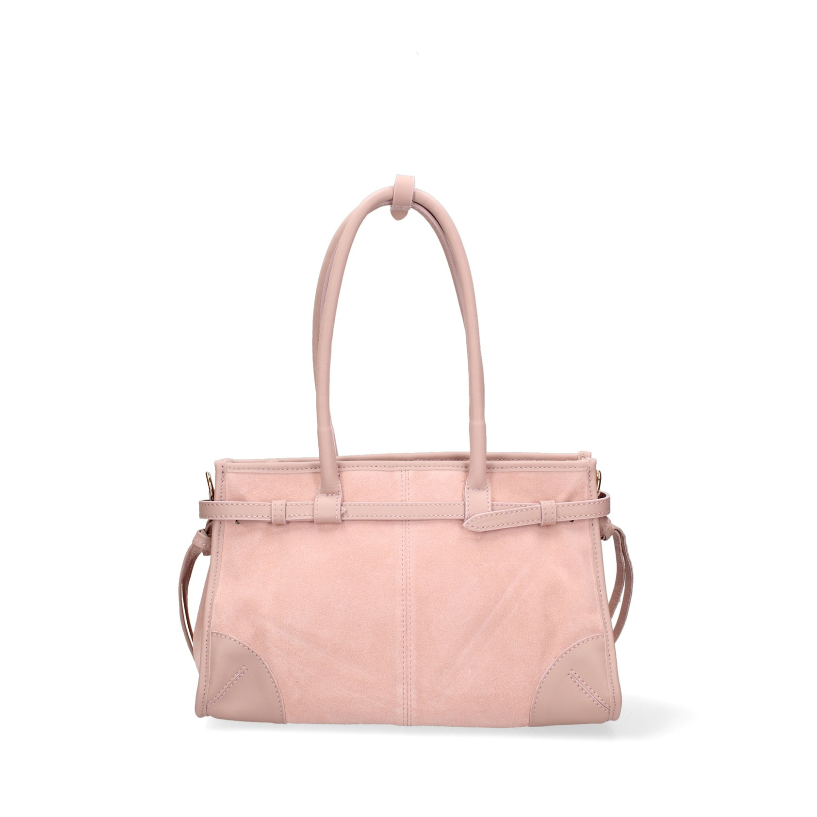 Borsa a spalla da donna Made in Italy - Modello Novara Ultra - Pelle scamosciata - 31.5 x 20.0 x 14.0 cm