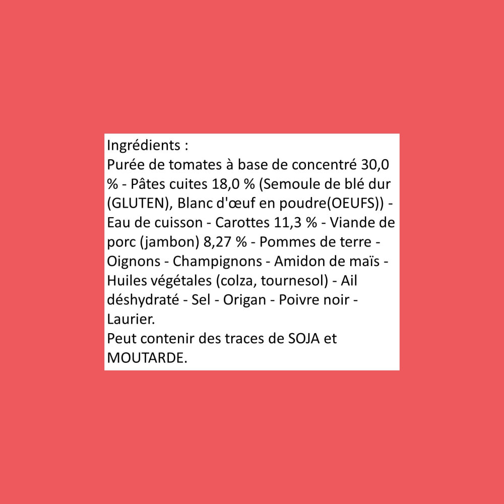 9 Assiettes Pâtes Etoiles, Sauce Tomate et Jambon - Bledina Bledichef - Dès 15 mois