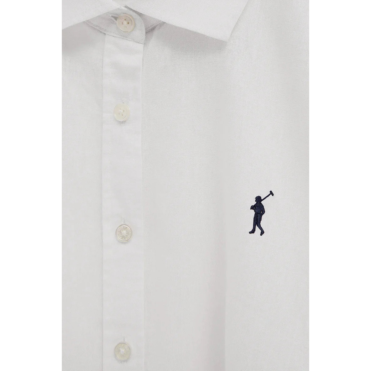 Camicia cotolino bianca dal fit ampio e ricamo Rigby Go