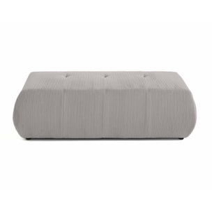 Onyx - pouf d'appoint - en velours côtelé - Gris clair