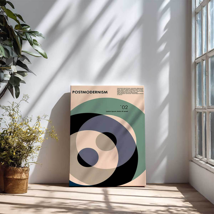 Tableau abstrait cercles modernes tons doux Toile imprimée