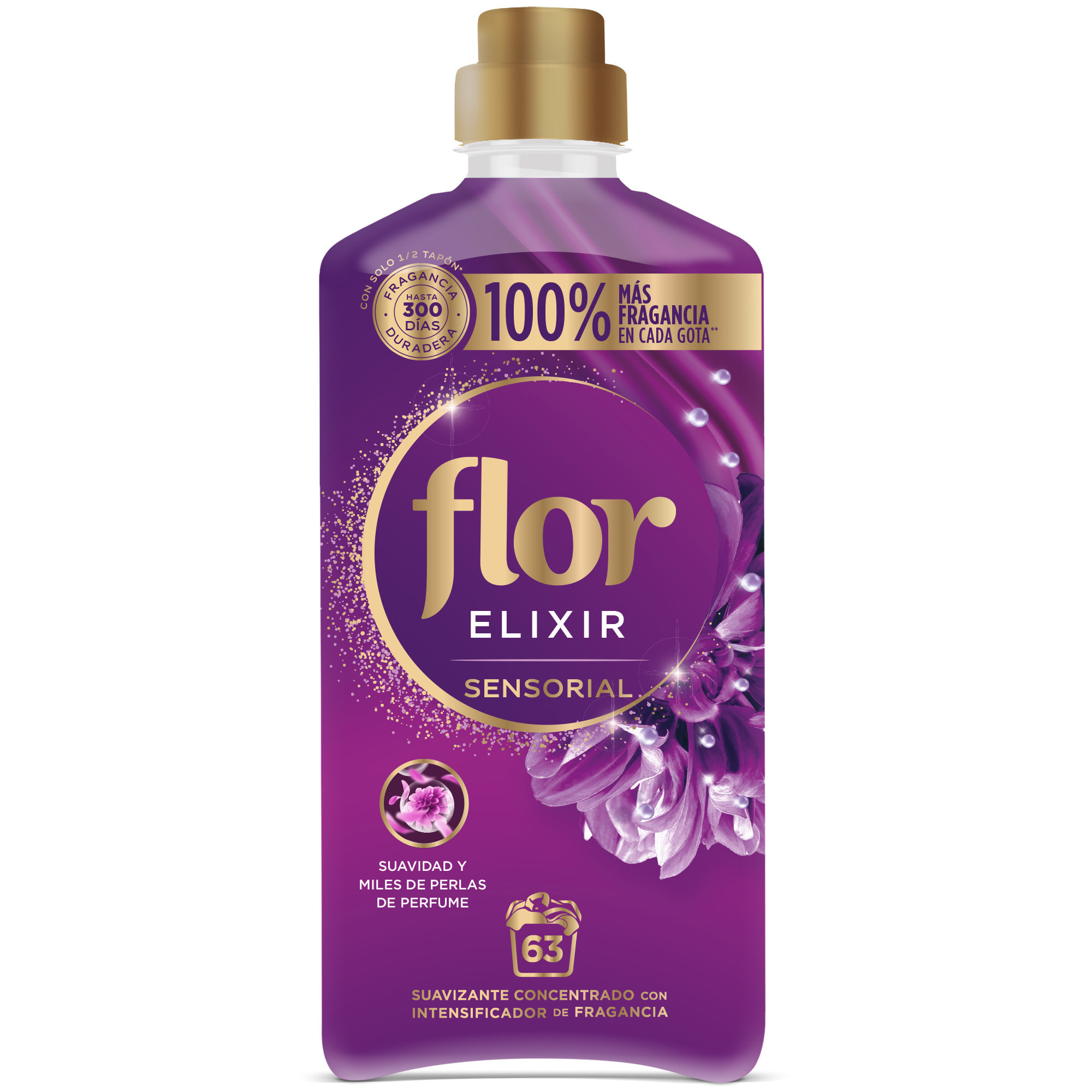 Suavizante Concentrado para la ropa Flor Elixir Sensorial 126 lavados (2 botellas x 63 dosis)