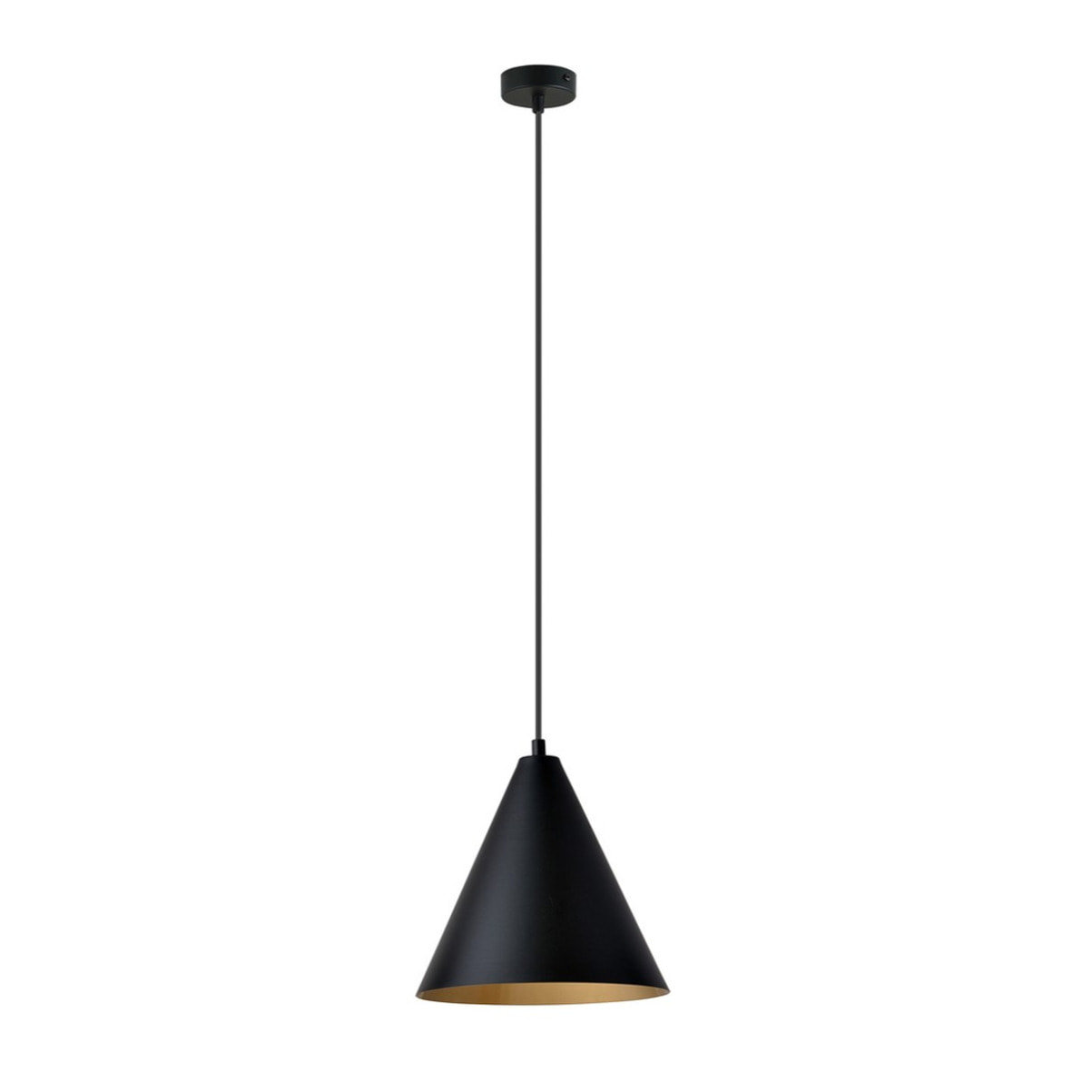 Lampada a sospensione REBEL in acciaio nero e oro