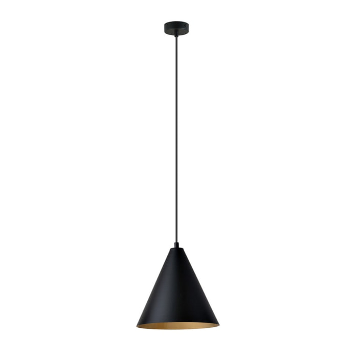Lampada a sospensione REBEL in acciaio nero e oro