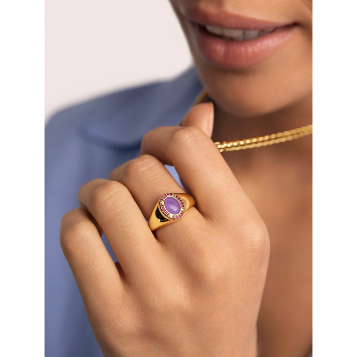 Anello Amanda Viola Placcato Oro