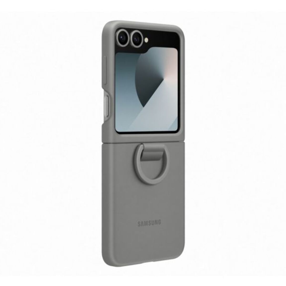 Coque SAMSUNG Z Flip6 silicone Gris avec anneau