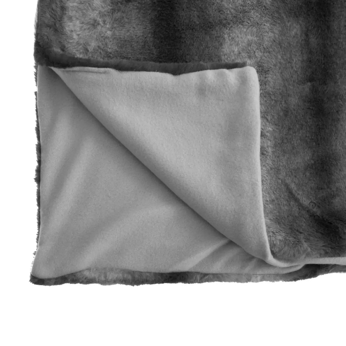Plaid "Grizzli" fausse fourrure gris 180x230cm